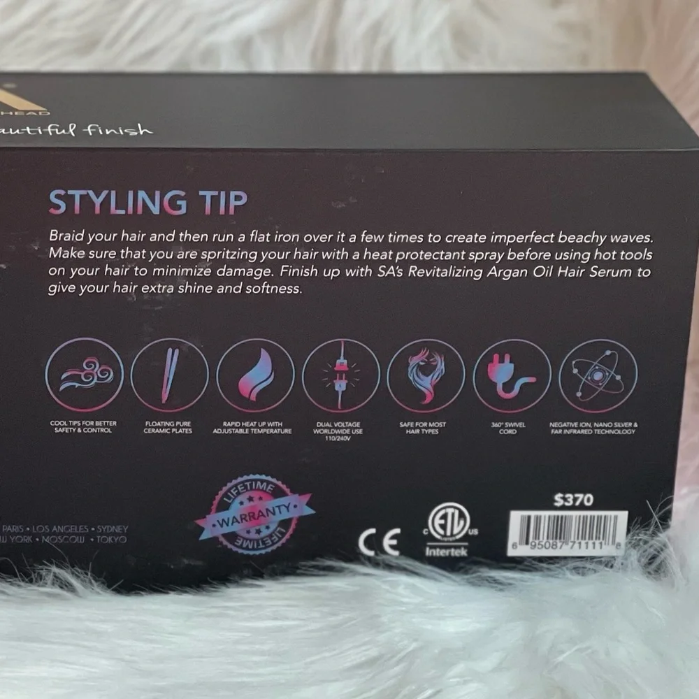 SA Bionic Pro Ceramic Hair Straightener/ Flat Iron by Straight Ahead pink NEW - Picture 3 of 5